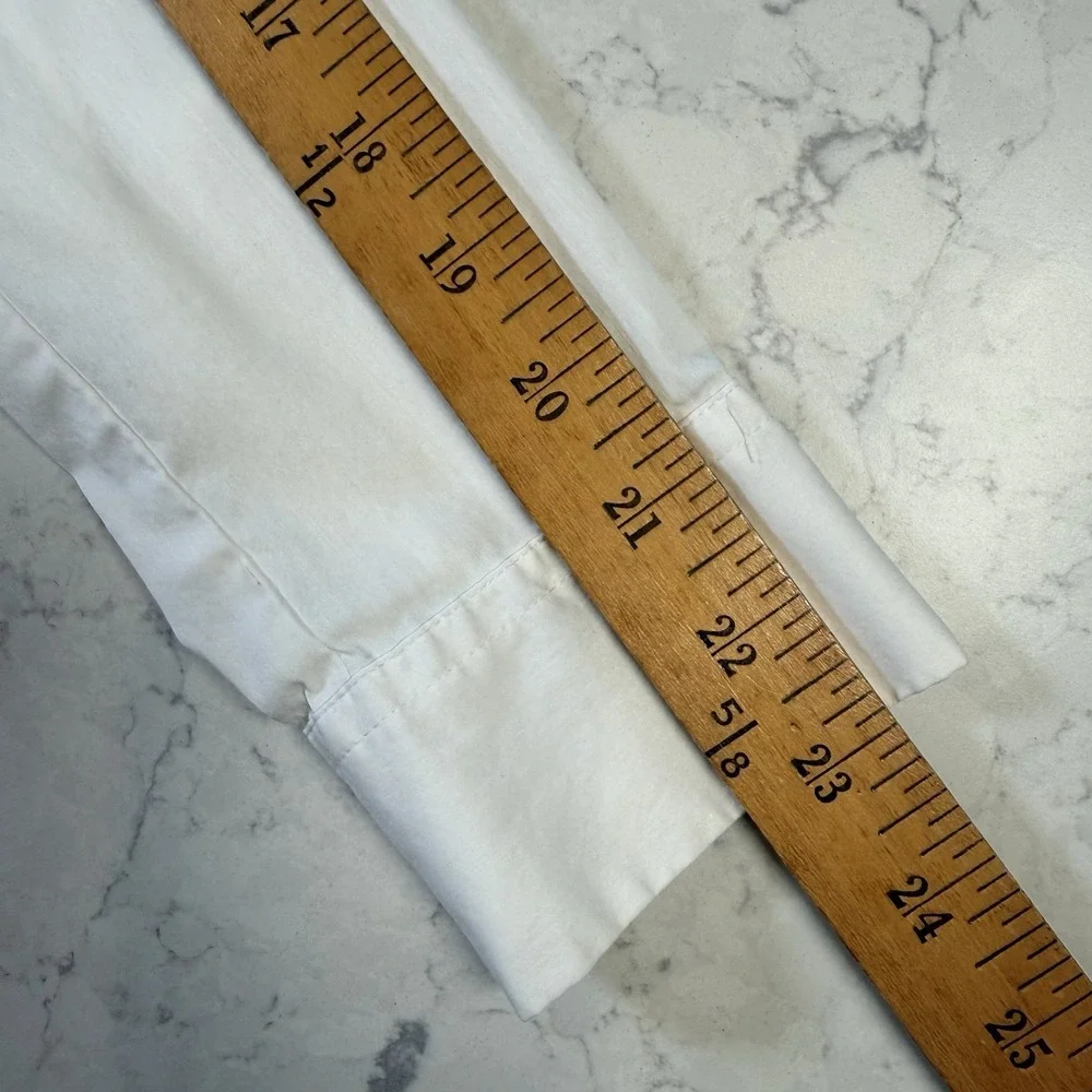 LOFT The Softened Shirt White Boatneck High Low Hem Blouse Women's Minimalist M
